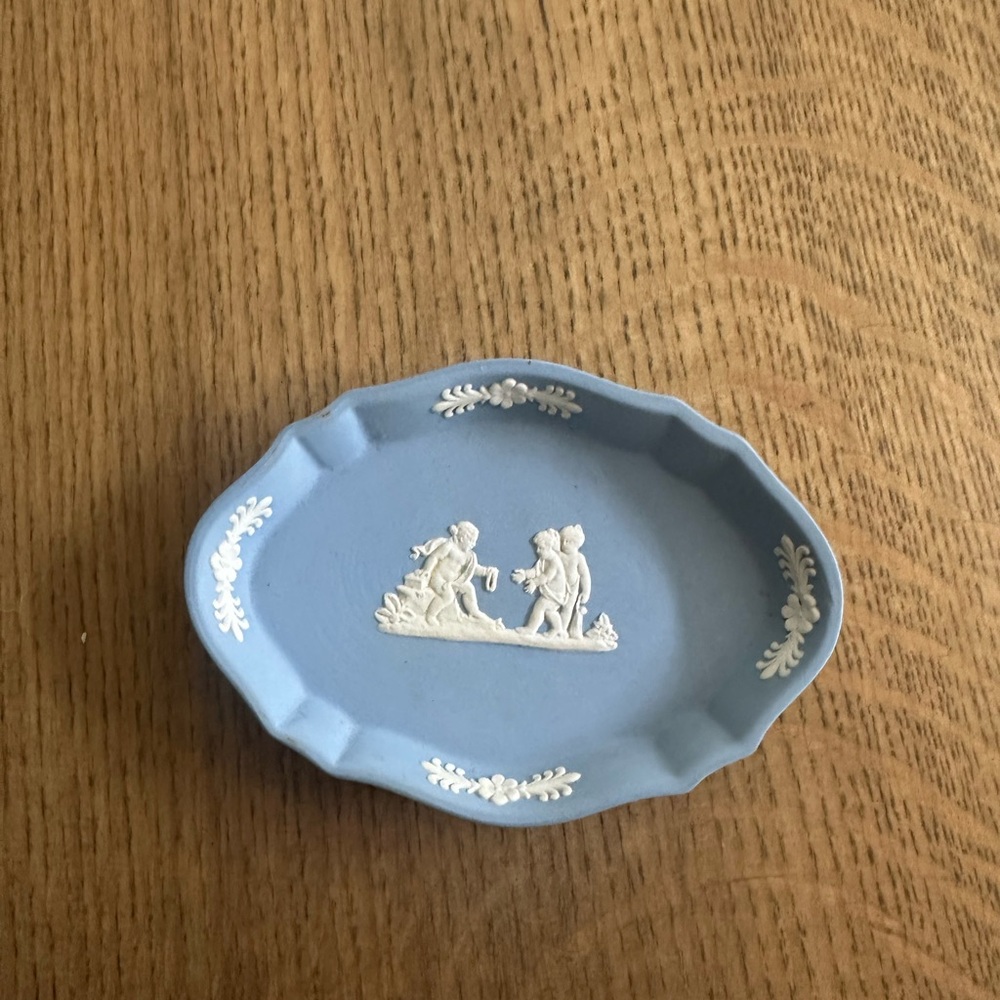 Wedgwood Blue Decorative Dish with White Accents